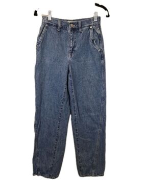 Madewell Baggy Straight Leg Jeans Size 24 Medium Wash NK832